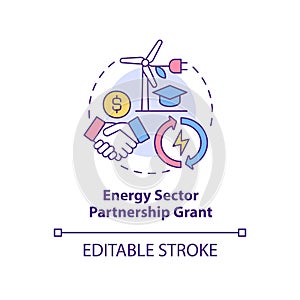 Energy sector partnership grant concept icon