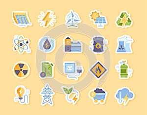 Energy stickers set