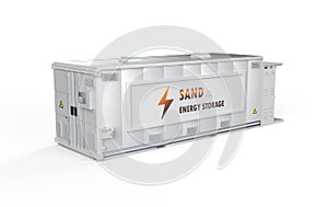 Energy storage system or battery container unit with sand power