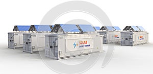 Energy storage system or battery container unit with solar power