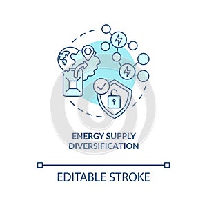 Energy supply diversification concept icon