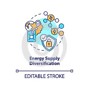 Energy supply diversification concept icon