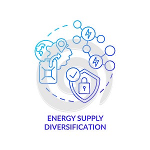 Energy supply diversification concept icon