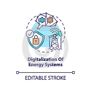 Energy systems digitalization concept icon