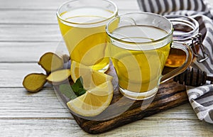 Energy tonic drink with turmeric, ginger, lemon and honey