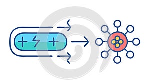 Energy Transfer Diagram, Technology Data Flow Connection, vector design Generative AI
