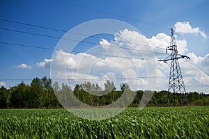Energy transmission lines photo