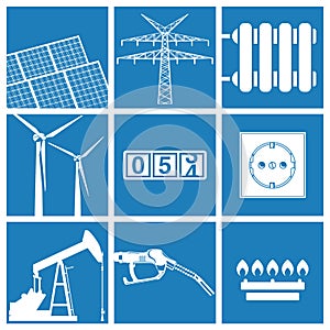 Energy and utility icons