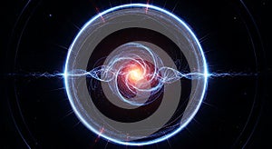 Abstract energy vortex particle physics quantum entanglement science technology data flow