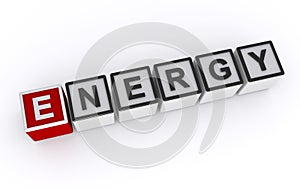 energy word block on white