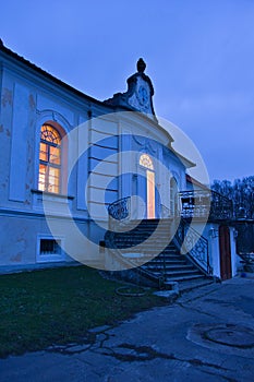 Enetering stairway to Planinka hunting chateau