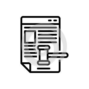 Black line icon for Enforcement, impone and imposition