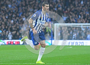 Pascal Gross of Brighton and Hove Albion celebrates goal