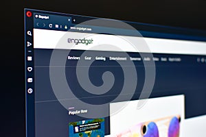 Engadget website on computer screen