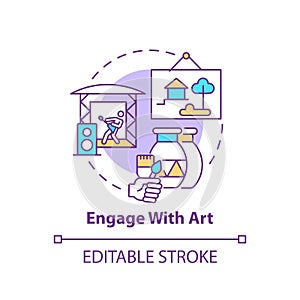 Engage with art concept icon