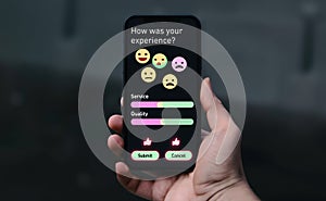 Customer feedback: rate service and quality for business improvement and growth.