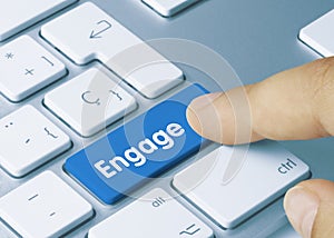 Engage - Inscription on Blue Keyboard Key