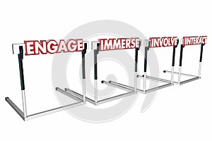 Engage Involve Immerse Interact Hurdles Join Communicate