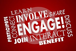 Engage Involve Participate Join Interact Collage photo