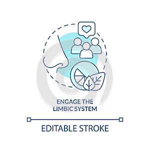 Engage limbic system turquoise concept icon