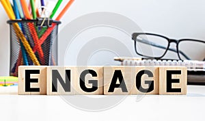 ENGAGE word made with building blocks