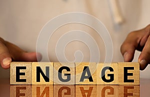 ENGAGE word made with building blocks