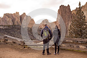 Engaged Lifestyle Portrait at Smith Rock