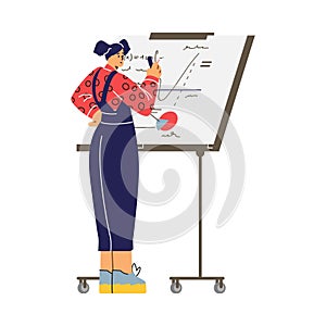 Engaged student problem-solving vector illustration