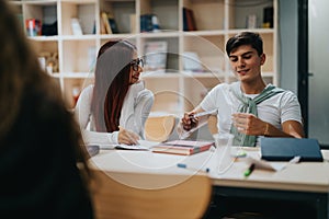 Engaged students collaborating during an interactive classroom study session