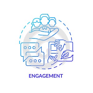 Engagement blue gradient concept icon