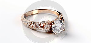 diamond ring isolated on white background. 3d rendering - illustration