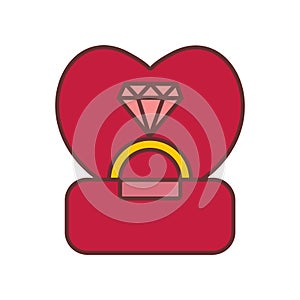 Engagement Diamond Ring Vector Illustration Graphic