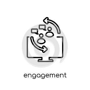 Engagement icon. Trendy modern flat linear vector Engagement icon on white background from thin line Technology collection