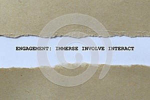 engagement immerse involve interact on white paper