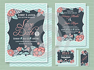 Engagement invitation template with topical flower