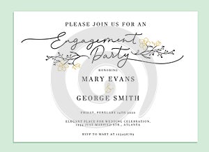 Engagement party invitation card template