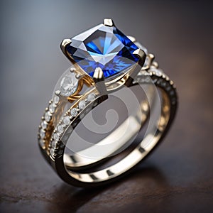 Engagement Ring With Blue Sapphire Stone