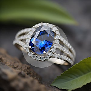 Engagement Ring With Blue Sapphire Stone