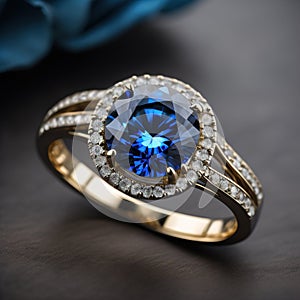 Engagement Ring With Blue Sapphire Stone