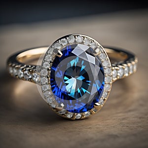 Engagement Ring With Blue Sapphire Stone