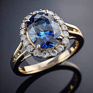 Engagement Ring With Blue Sapphire Stone
