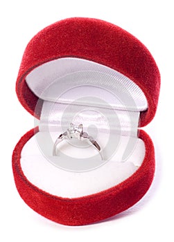 Engagement ring and box cutout