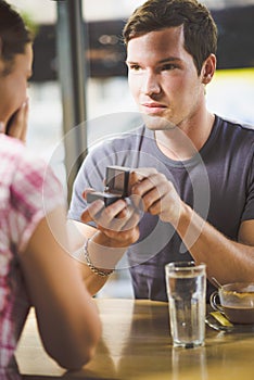 Engagement ring in cafe