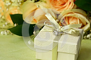 Engagement ring and gift box