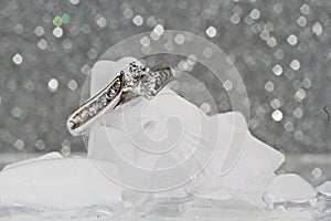 Engagement Ring on ice