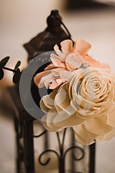 Styled Engagement Ring on Wedding Day