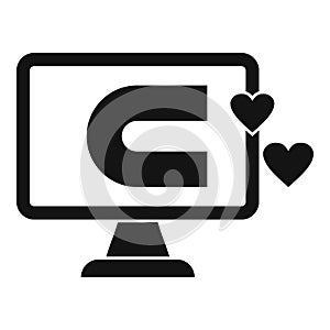 Engaging content computer icon, simple style