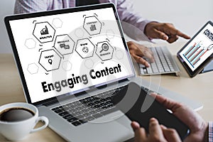 Engaging CONTENT marketing Data Blogging Media Publication Information Vision Content Concept