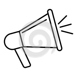 Engaging content megaphone icon, outline style