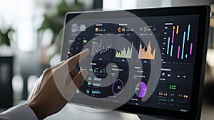 Engaging Digital Dashboard Displaying Data Visualization Elements